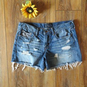 Lucky Brand Blue Distressed Jean Shorts